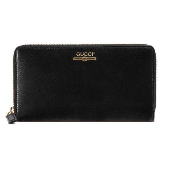 Gucci Zip Around Leather Wallet with Metallic Logo - Picture 1 of 8